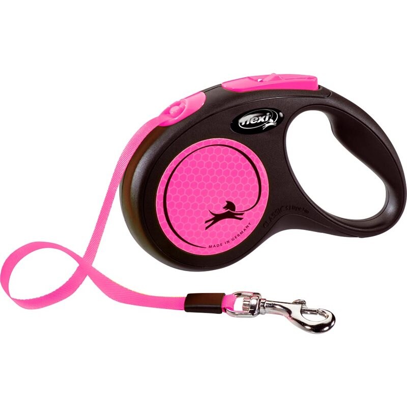 Reflexkoppel New Neon S Flexi Rosa