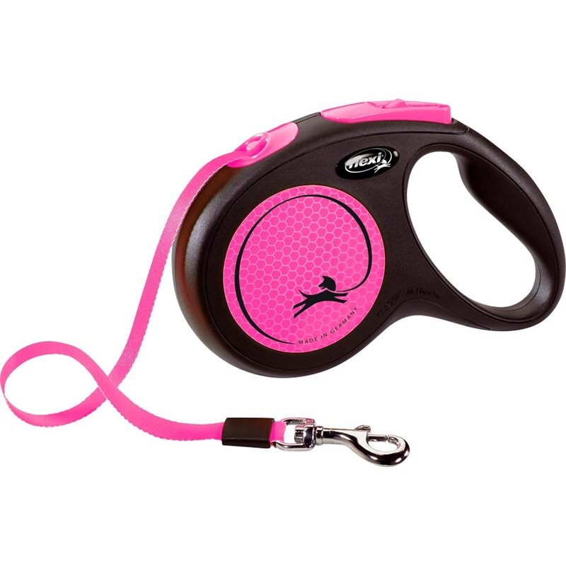 Reflexkoppel New Neon M Flexi Rosa