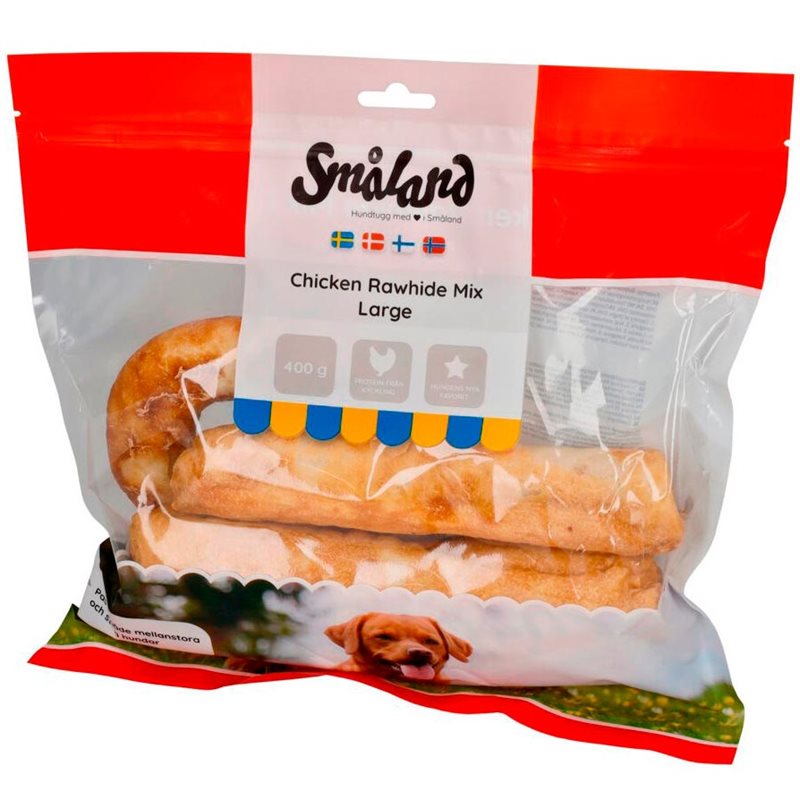 Product Image for Hundtugg  Chicken Rawhide Mix Large 400g Småland
