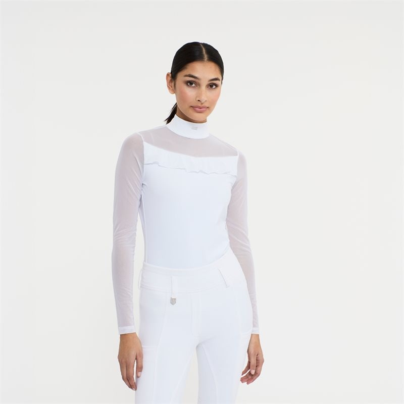 Tävlingstopp Långärmad Crystal mesh Fairfield® Vit