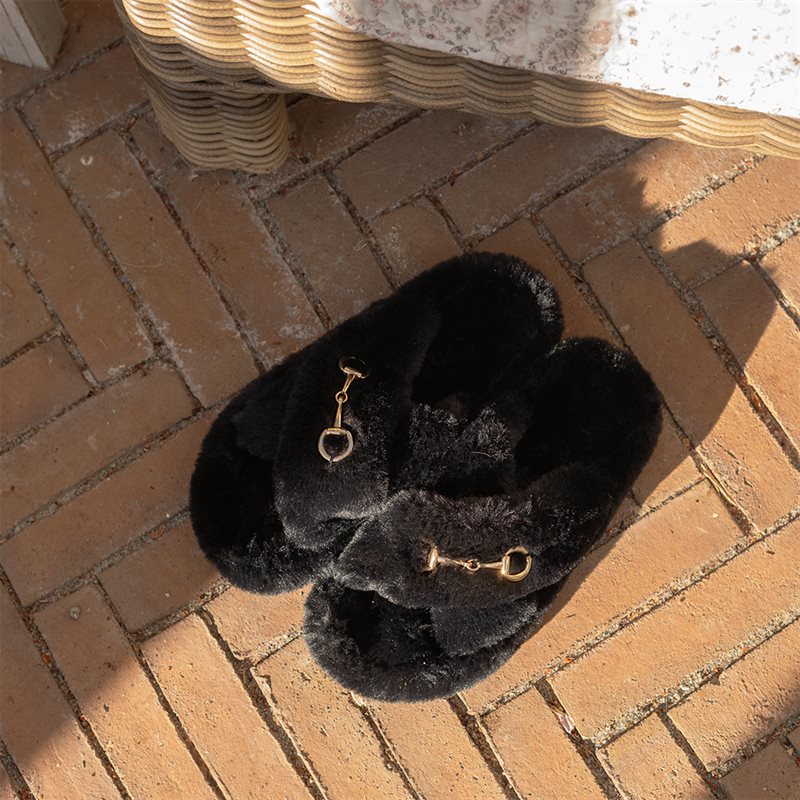 Tofflor Fur CRW® Svart