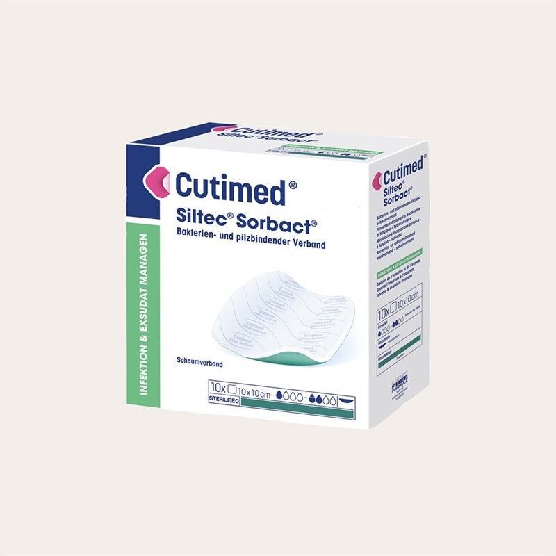 Product Image for 10-pack Skumförband Cutimed Siltec 10x10cm Sorbact