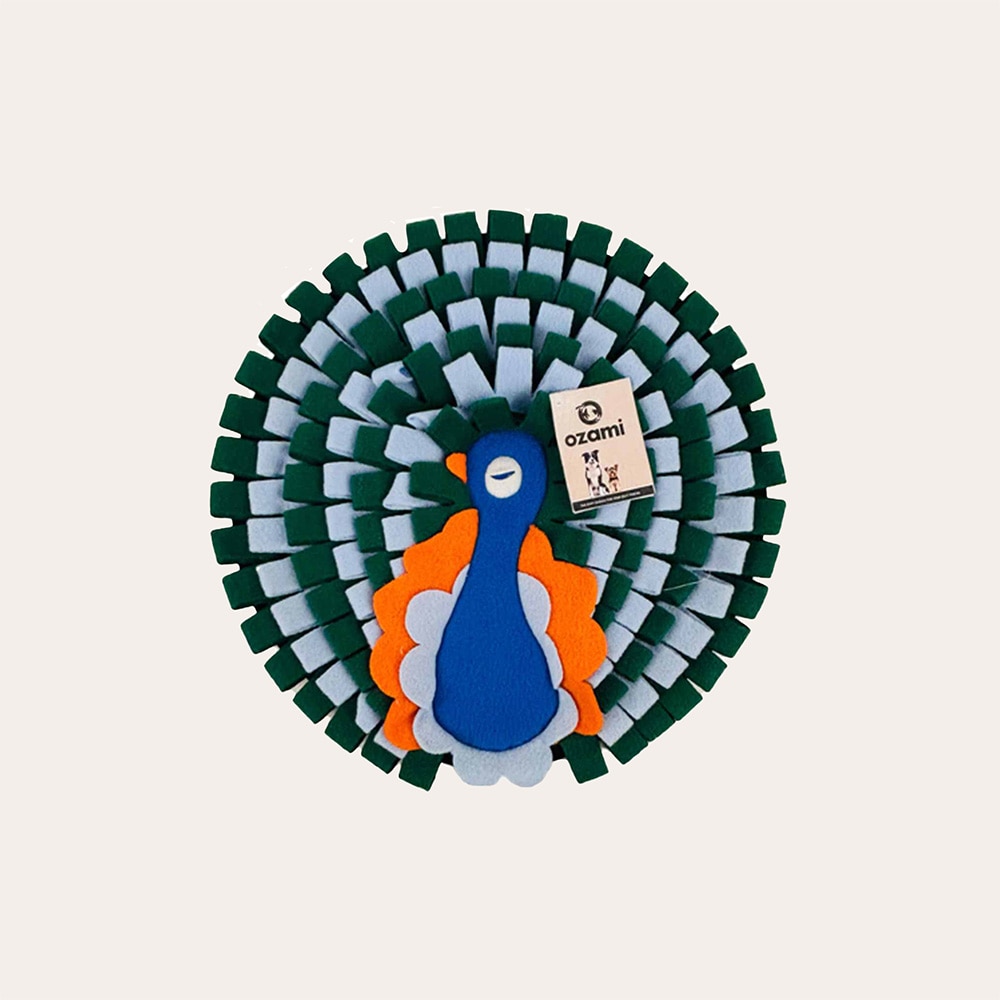 Aktivitetsleksak Hund Snuffle mat blue peacock Ozami