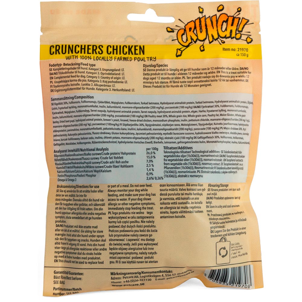 Hundgodis 150 g Crunchers Chicken Treateaters