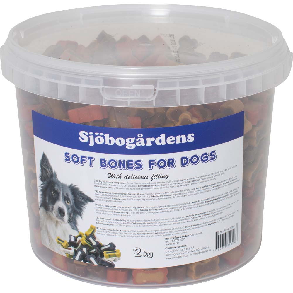 Hundgodis  Mini bone XXL hink 2kg Sjöbogården