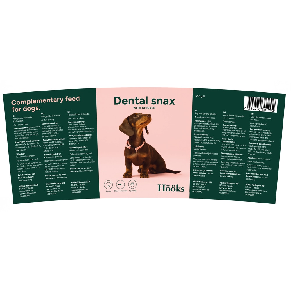 Hundtugg  Dental Snax 500g Hööks
