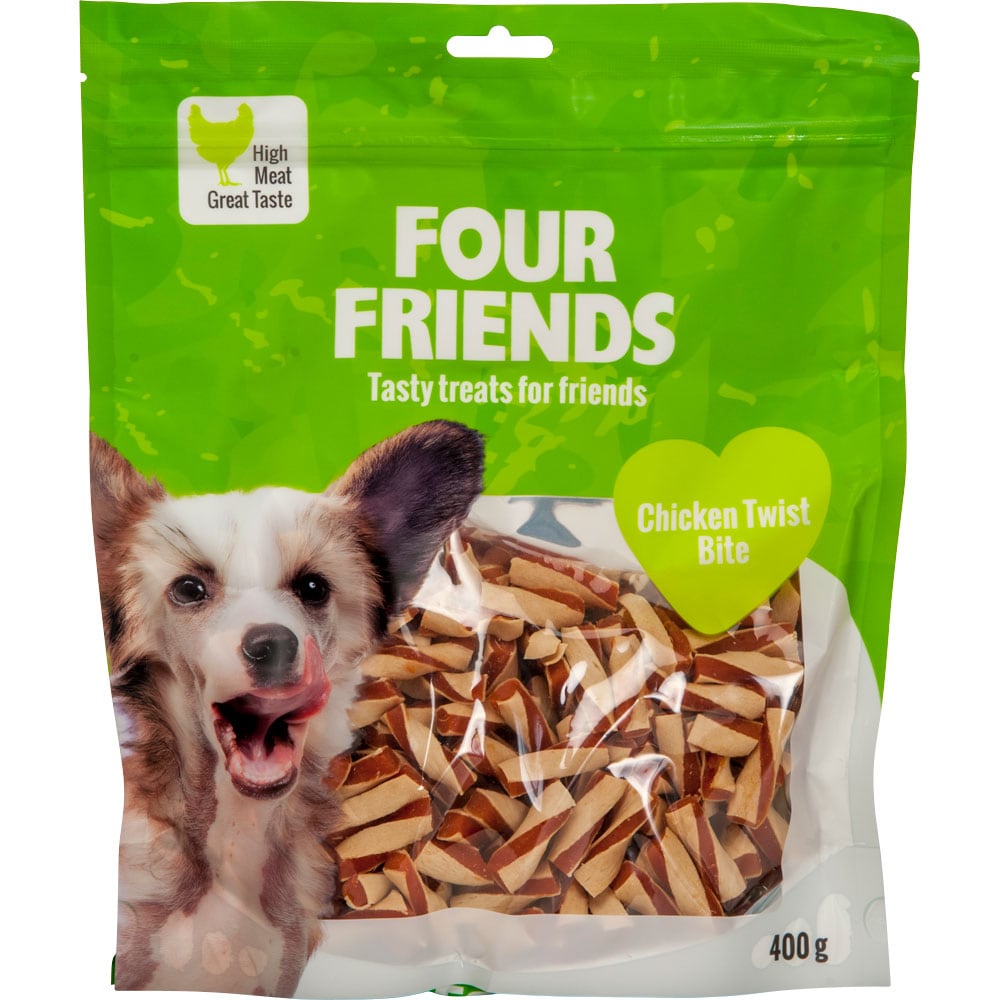 Hundgodis  Chicken Twist Bite 400 g FourFriends