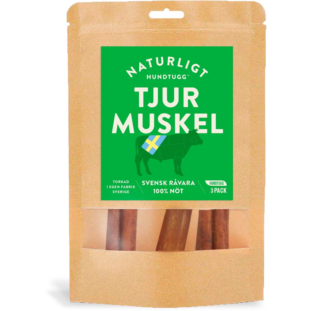 Hundtugg  Bull muscle 3-pack Naturligt Hundtugg