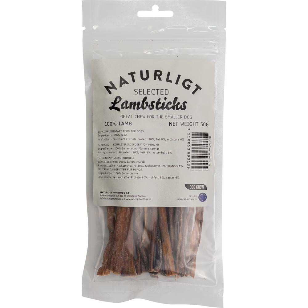 Hundtugg  Lambsticks 50g Naturligt Selected