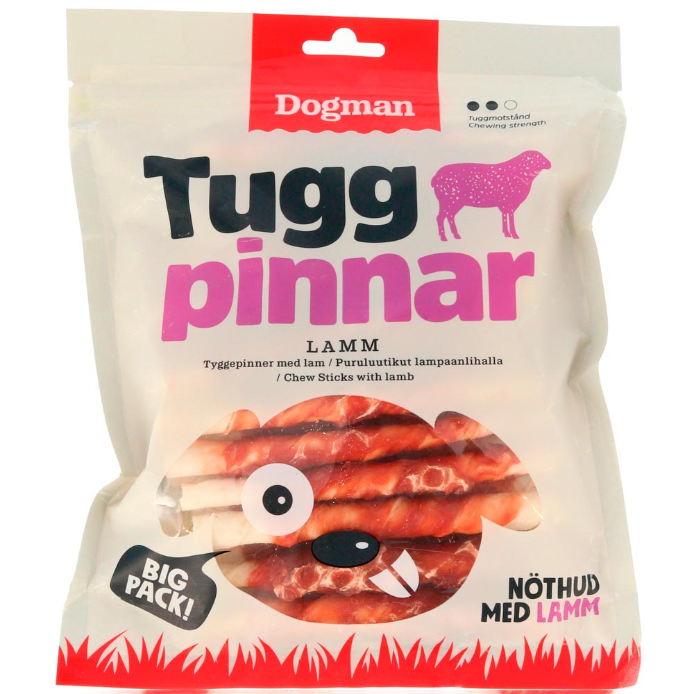 Hundtugg  Tuggpinnar med lamm 25-pack Dogman