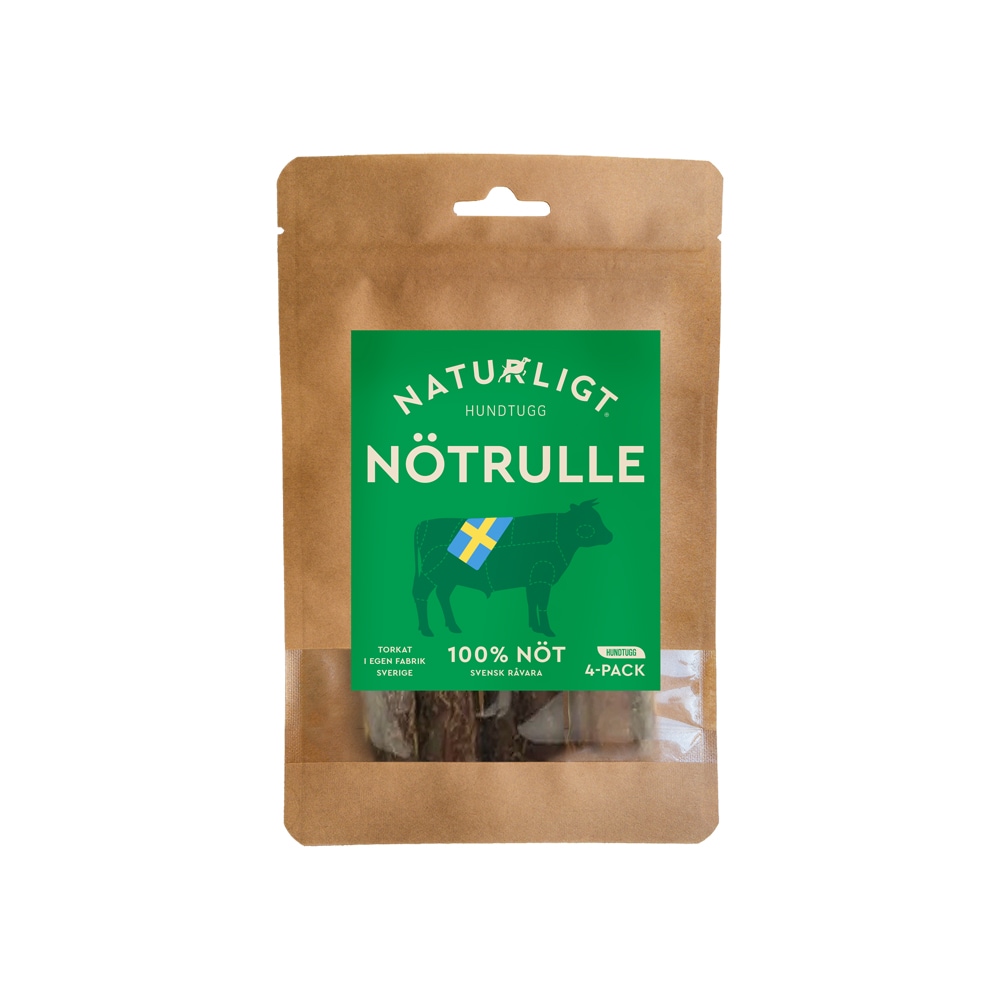 Hundtugg 4-pack Nötrulle Naturligt Hundtugg