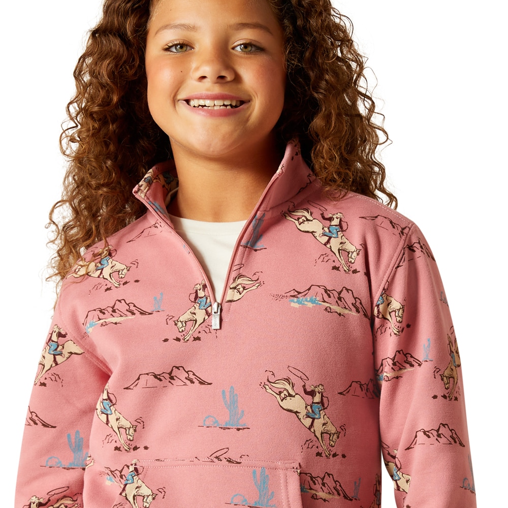 Sweatshirt  Junior BRONC SCENE 1/4 ZIP ARIAT®