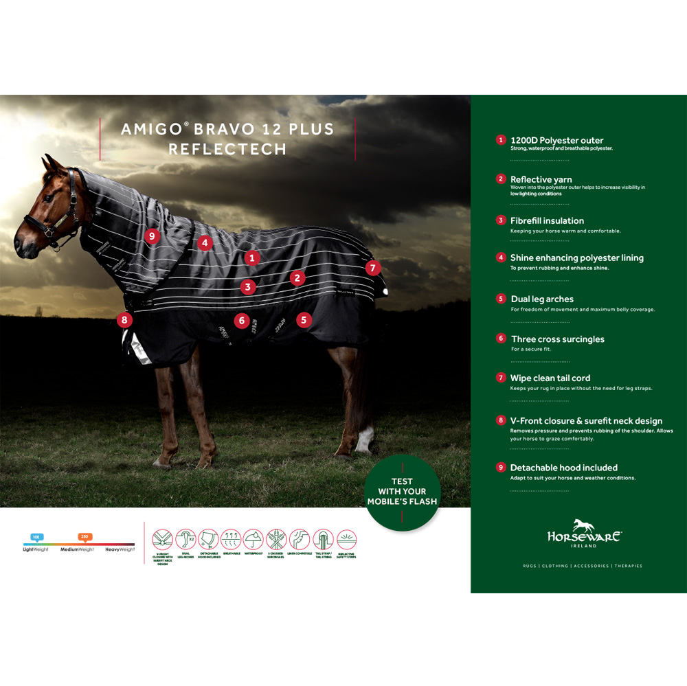 Vintertäcke  Amigo Bravo Reflectech Plus 250 Horseware®