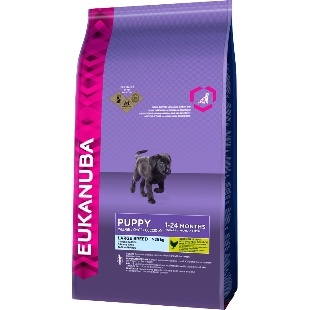 Torrfoder Hund Puppy Large Breed Chicken 15 kg Eukanuba