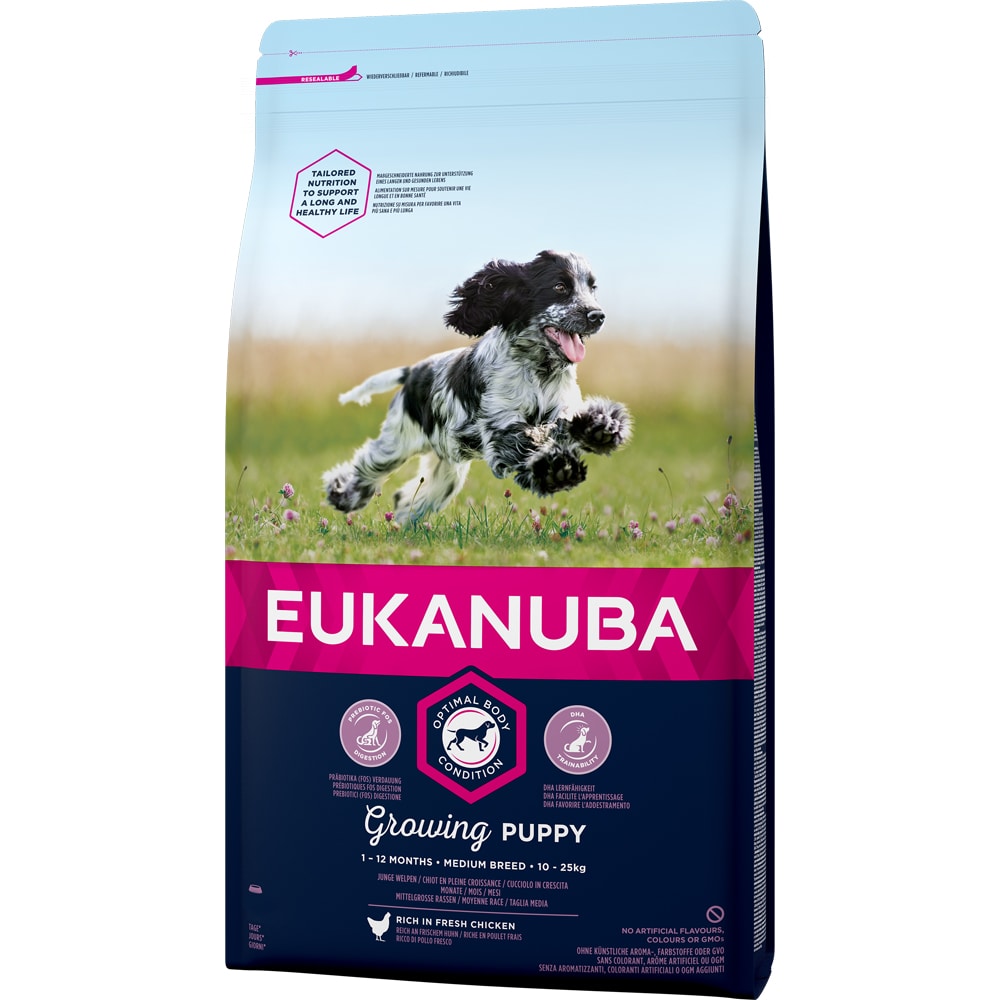 Torrfoder Hund  Puppy Medium Breed 15 kg Eukanuba