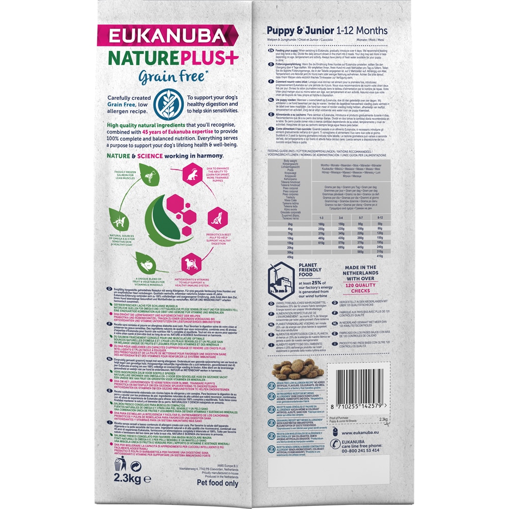 Torrfoder Hund Nature + Grain Free Puppy 2,3 kg Eukanuba
