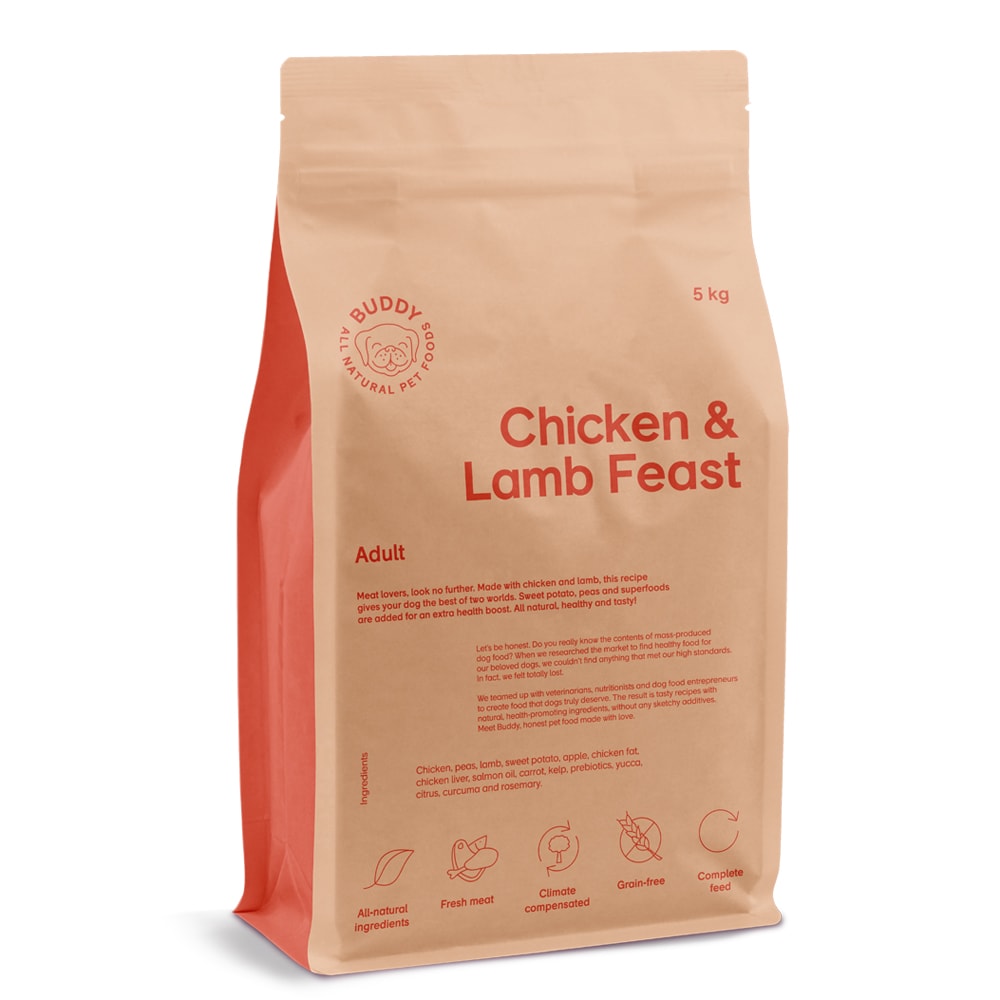 Hundfoder 5 kg Chicken & Lamb Feast BUDDY