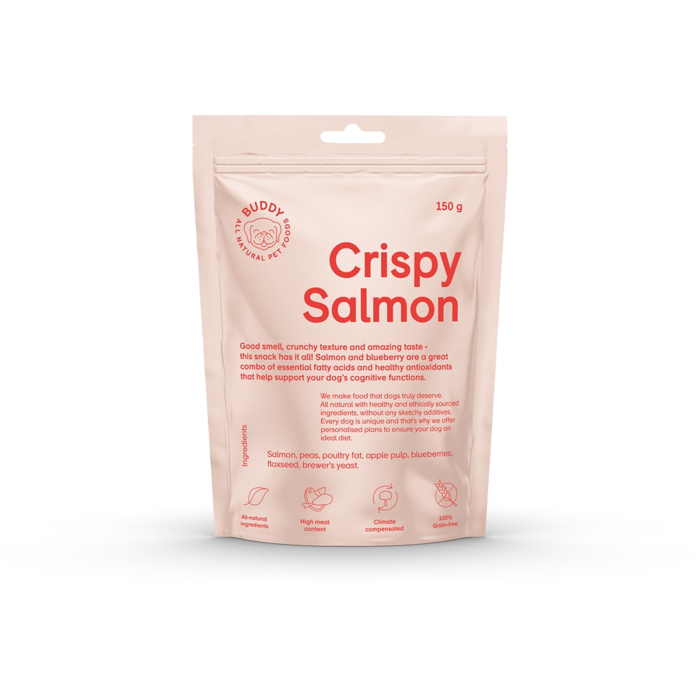 Hundgodis 150 g Crunchy Snack Salmon BUDDY